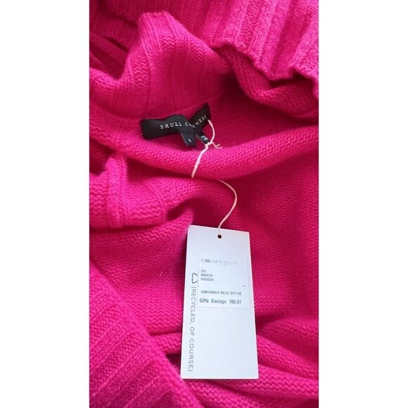 Skull cashmere sweater in hot pink Large - Picture 5 of 5